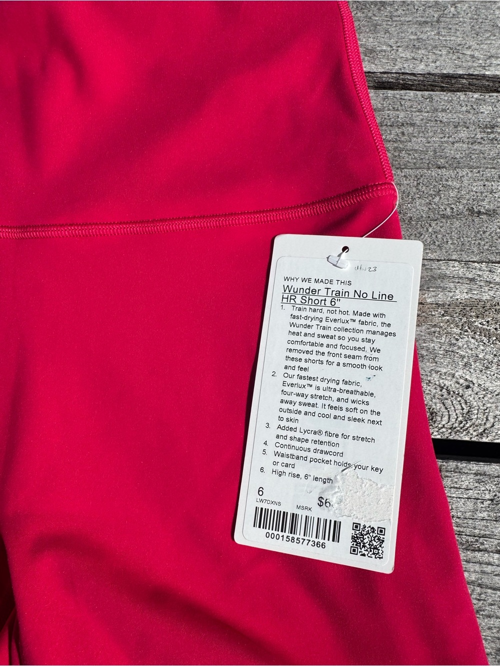 Lululemon Wunder Train No Line High-Rise Short 6" Mulberry Spark SIZE 6 NWT ๐ - Picture 2 of 8